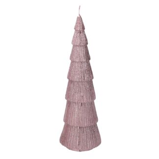 Candela paraffina albero con glitter rame cm ø7h22,5