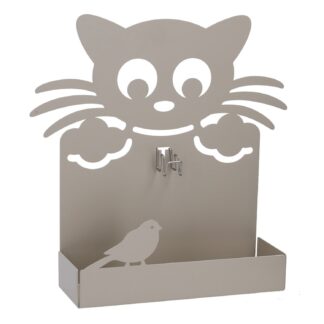 Portazampirone metallo gatto tortora cm18x5h18
