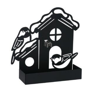 Portazampirone metallo casa nero cm18x5h17