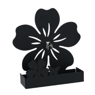 Portazampirone metallo fiore nero cm17x5h17,5