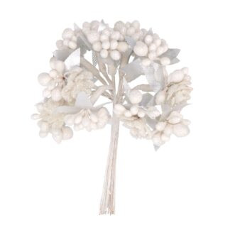 Pick con fiori bianco cm2x2h11