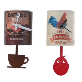 Orologio metallo con pendolo 2 assortiti cmø10x25