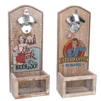 Apribottiglie legno naturale 2 assortiti cm12x7,5x30