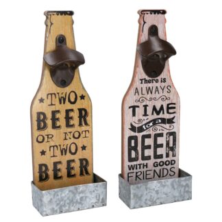 Apribottiglie legno giallo 2 assortiti cm10,5x30x5