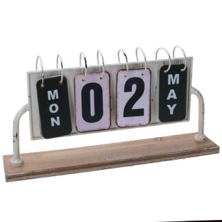 Calendario metallo bianco rettangolare cm37x20h8