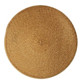 Tovaglietta fibra naturale oro tondo cmø38h1