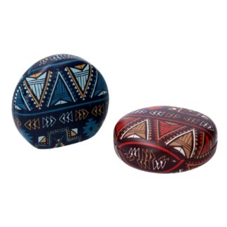 Scatola ecopelle con specchio 2 assortiti cm7,6x7,1h3,1