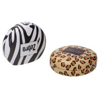 Scatola ecopelle con specchio animali 2assortiti cm7,6x7,1h3,1