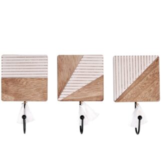 Appendino legno marrone e rosa 3 assortiti cm10x4,5h17,5