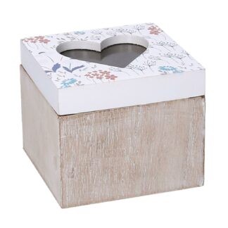 Scatola legno bianco quadro cm10x10h8,5