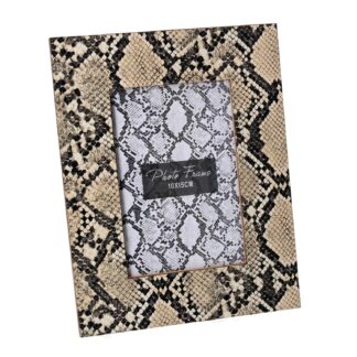 Portafoto legno ecopelle pitone cm22x1,5h22