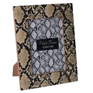 Portafoto ecopelle marrone pitone cm19,5x1,5h24,5