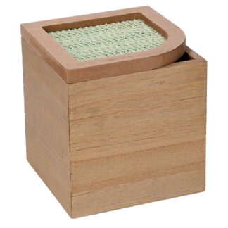 Scatola portathe legno marrone quadro cm10x10h11