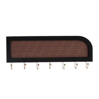 Portachiavi legno nero rettangolare cm40x2,5x16,5