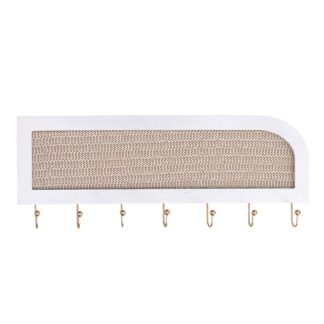 Portachiavi legno bianco rettangolare cm40x2,5x16,5