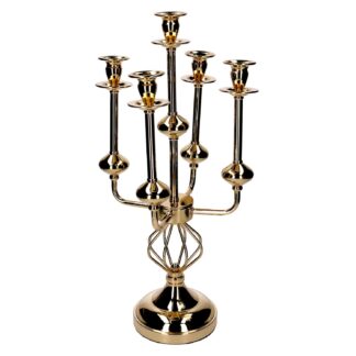 Portacandele Candelabro metallo oro cm26x26h51
