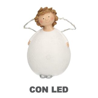 Angelo resina bianco con led cm10x7h11,5