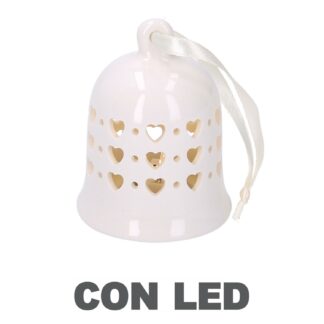 Campana ceramica con led bianco tondo cmø6,8x7,8