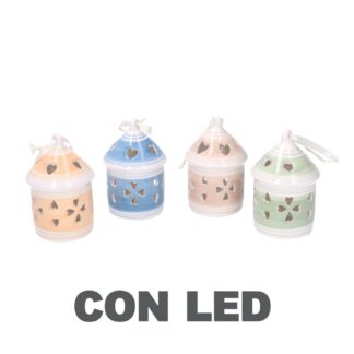 Campana ceramica con led tondo 4 assortiti cmø5,3x10