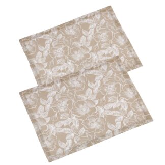 Tovaglietta tessuto wild rose set 2 pezzi beige rettangolare cm33x45