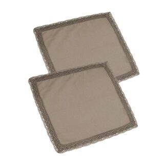 Tovagliolo set 2 pezzi amelie tortora quadrocm40x40