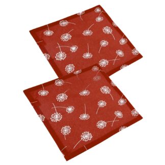 Tovagliolo tessuto life set 2 pezzi rosso mattone quadro cm40x40