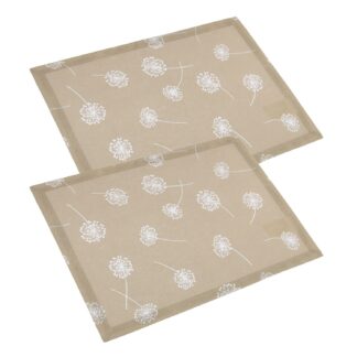 Tovaglietta tessuto life set 2 pezzi beige rettangolare cm33x45
