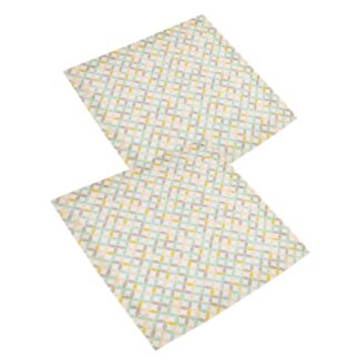 Tovagliolo set 2 pezzi optical verde chiaroquadro cm40x40
