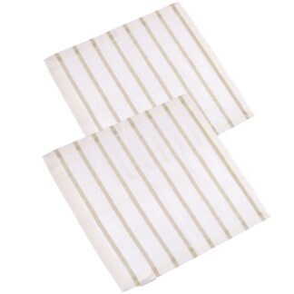 Tovagliolo flora stripe set 2 pezzi beige quadro cm40x40