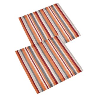 Tovagliolo set 2 pezzi Stripe bordeaux tinto in filo cm40x40
