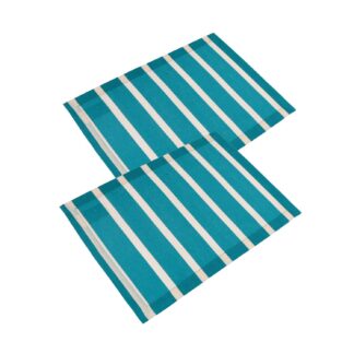 Tovaglietta pop righe set 2 pezzi blu petrolio rettangolare cm33x45