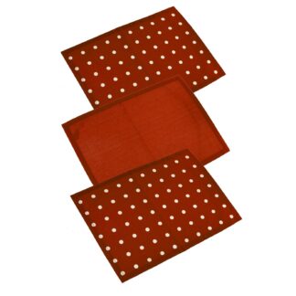 Canovaccio pop pois set 3 pezzi bordeaux cm50x70