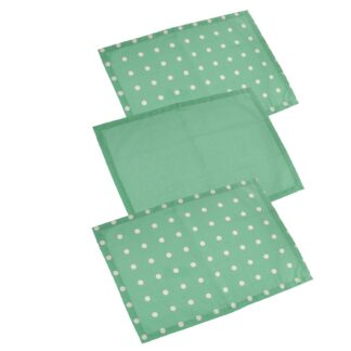 Canovaccio pop pois set 3 pezzi verde acqua cm50x70