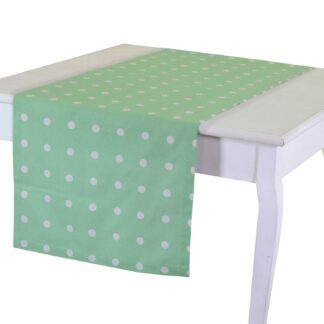 Runner pop pois verde acqua cm50x150