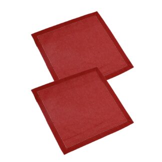 Tovagliolo set 2 pezzi juliette rosso mattone quadro cm40x40
