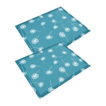 Tovaglietta tessuto life set 2 pezzi blu petrolio rettangolare cm33x45