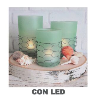 Quadro mare led candele cm40x2,3x40