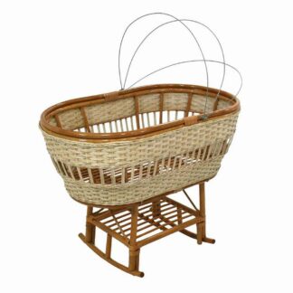 Culla morgana  nat/miele cm100x58 con dondolo e ruote