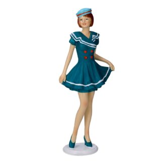 Statua resina donna marinaretta blu cm7,5x4,5h17,5