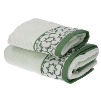 Set asciugamano ospite e viso Giada jaquard acqua