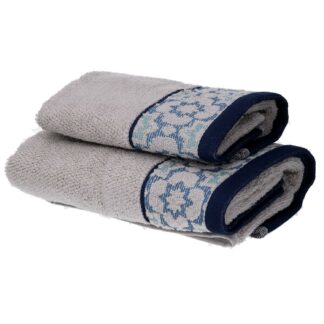 Set asciugamano ospite e viso Giada jaquard tortora