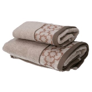 Set asciugamano ospite e viso Giada jaquard perla