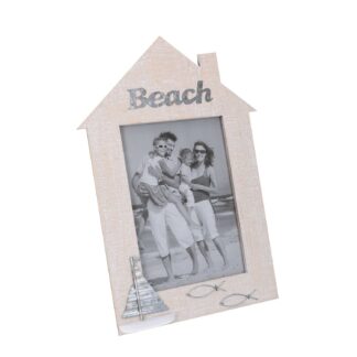 Portafoto da tavolo legno mare con barca casetta cm32x2h24