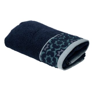 Asciugamano viso Giada jaquard blu cm45x95