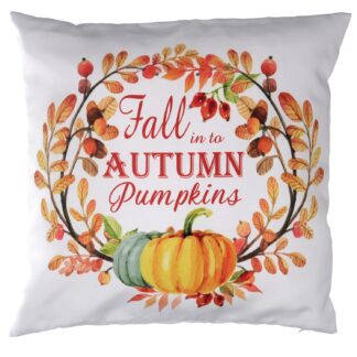 Cuscino tessuto con zucca bianco cm43x43