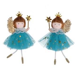 Angelo tessuto azzurro e oro 2 assortiti cm8h13