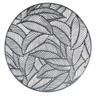 Tovaglietta plastica foglie argento tondo cm ø38h0.5