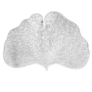 Tovaglietta plastica foglia argento cm44x30h0.5