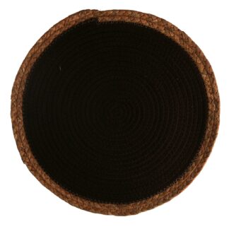 Tovaglietta tessuto con bordo mais nerotondo cm ø38