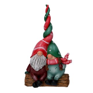 Gnomo resina coppia cm15,5x6,5h30